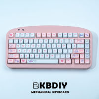 KBDiy 129 Key PBT Cute Steam Rabbit Pink Keycaps for Mechanical Gaming Keyboard Custom MX Switche SYE-SUB XDA Profile Key Cap