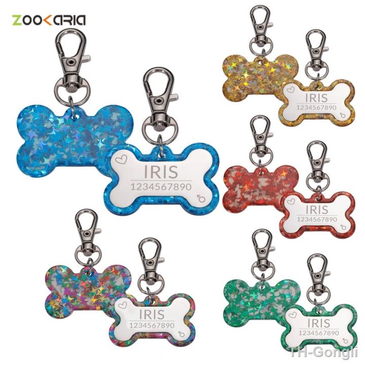 hot-dog-id-tag-colorful-collar-accessories-pets-name-tags-personalized