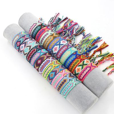 Bohemian National Style Handmade Woven Embroidery Bracelet For Women Lucky Rainbow Nepal Bracelet Hand Rope Fashion Jewelry Gift Picture Hangers Hooks
