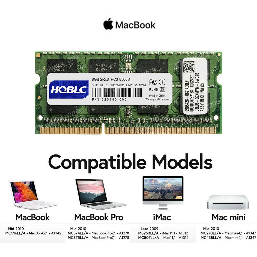 macbook pro mid 2010 ram 1067