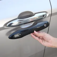 Carbon Fiber Style Exterior Side Car Door Handle Cover Trim