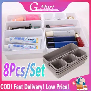 8Pcs Storage Box Drawer Organizers Dustproof Desk Kitchen Bathroom  Accessories