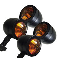 4Pcs Black Motorcycle Turn Signal Indicator Lamp Light Moto Blinker Light for Harley Honda Fatboy Chopper Bobber Suzuki