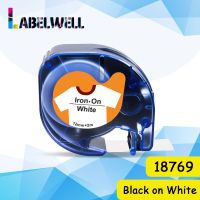 【Limited edition】 Labelwell 12มิลลิเมตรเทปผ้า18769สำหรับ Dymo Letratag 18769สีดำบนสีขาวผ้าเหล็กบนฉลากสำหรับ Dymo LetraTag LT-100H XM XR