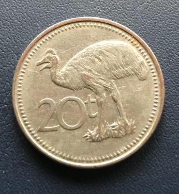 EMU Papua ใหม่กินี20เหรียญเส้นผ่านศูนย์กลาง29มม. ปี100% แบบสุ่มดั้งเดิม LYB3816ธนาคาร