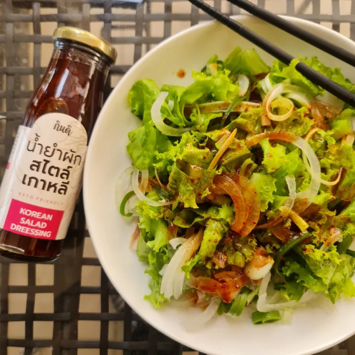 กินดี น้ำยำเกาหลี Korean Salad Dressing 200 มล. สลัดน้ำใส จากน้ำมัน