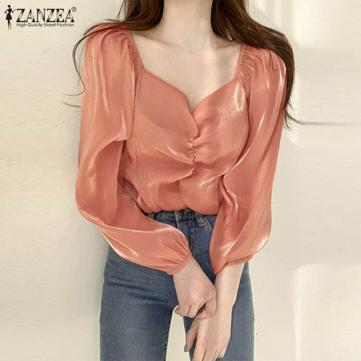 จัดส่งฟรี-fancystyle-zanzea-เสื้อคอวีสำหรับผู้หญิง-เสื้อสวมหัวระยิบระยับเสื้อสตรีแบบจีบลำลองทรงหลวม-10