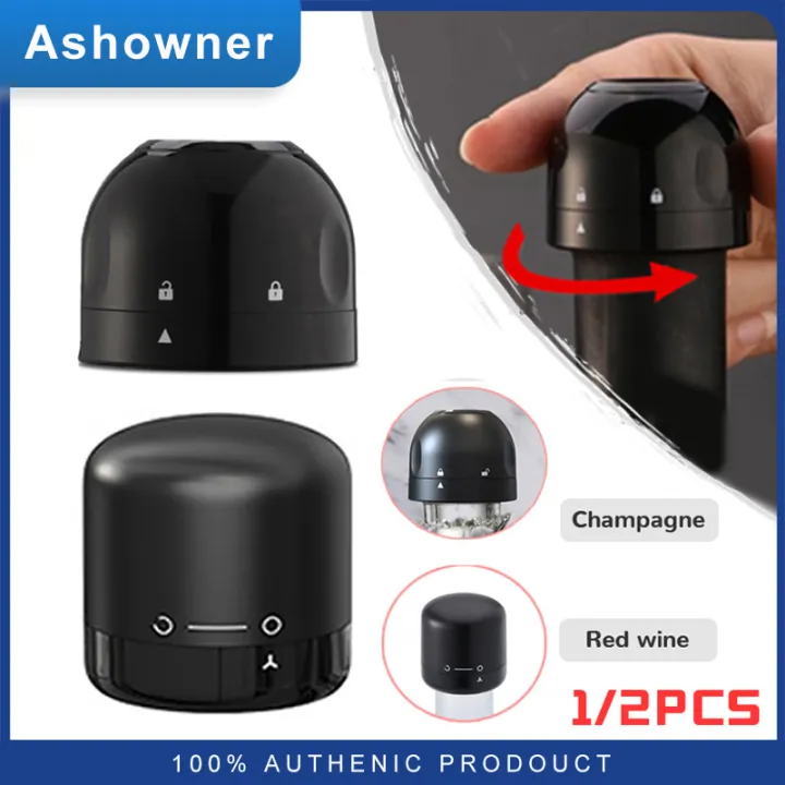1/2Pcs Vacuum Reusable Red Wine Corks Champagne Bottle Sealer Cap