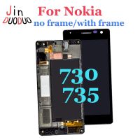 ต้นฉบับสำหรับชิ้นส่วนจอสัมผัสแอลซีดีของเครื่องแปลงดิจิทัล NOKIA Lumia 730สำหรับ Nokia 730ดิสเพลย์พร้อมกรอบ RM1038 RM-1040 RM-1039
