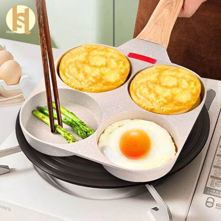 Frying Pan Nonstick 4 hole Egg Pancake Steak Pan Fried Egg Pan Ham Pan
