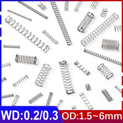 0.2mm/0.3mm Wire Diameter Small Compression Spring 304 Stainless Steel Buffer Return Short Spring Return Release Pressure Y-type Electrical Connectors