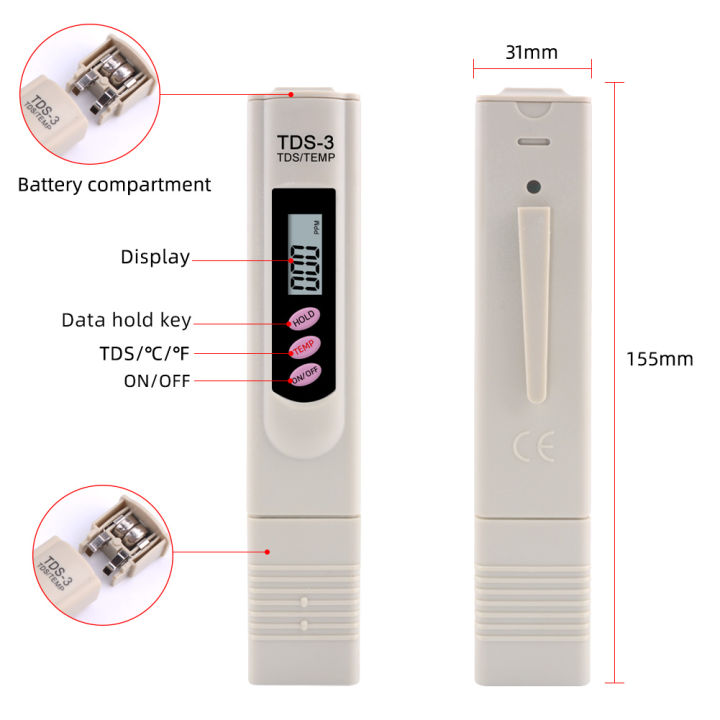 rcyagoใหม่จอแอลซีดีดิจิตอลtds-3มิเตอร์tdsปากกาตัวกรองกรองน้ำทดสอบ-ตัวทดสอบมิเตอร์กรองกระแสไฟฟ้า