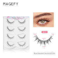 4 Pairs 3D Natural Reusable False Eyelashes 0.07D 9-14mm