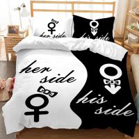 Black and White Lovers Stylet Comforter Cover Set Kids Teens Boys Duvet Cover Bedding Set Quilt Droppshiping