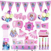 Disney Sofia Cartoon Theme Birthday Party Decoration Disposable Tableware Set Supplies For Kids Wholesale Price