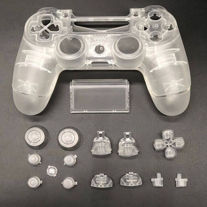 for-sony-ps4-pro-jds040-jdm-040-controller-transparent-front-back-housing-shell-clear-case-cover-faceplate-r1-l1-r2-l2-buttons