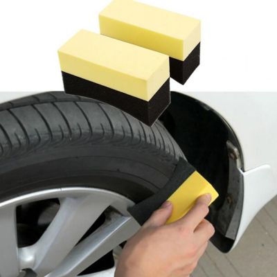 1/2Pcs Car Tyre Cleaning Sponge Cleaning Dressing Waxing Polishing Brush Sponge Tool U Shaped Design Strong cleaning power