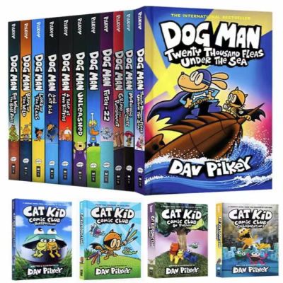 15 books/set  Dog Man Detective Dog Series Comic Book Childrens Extracurricular English Reading Comic Story Novel Book
