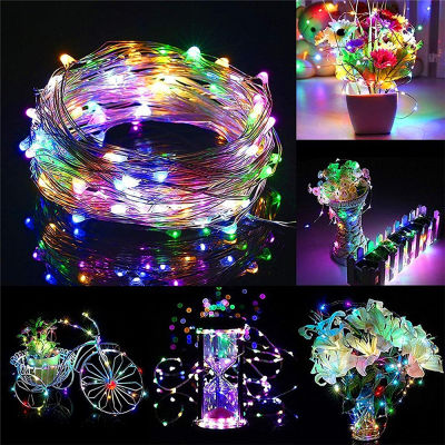 Fairy Christmas Copper Wire Led Garland String Lights Decorat for Home Outdoor Lights for Room with Remote USB Battery Powered