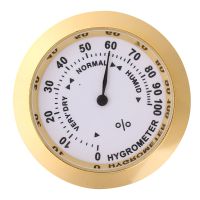 Violin Thermometer Hygrometer Aluminum Alloy Round Temp Humidity Meter for Guitar Musical Instrument Care Monitoring Tool Gold