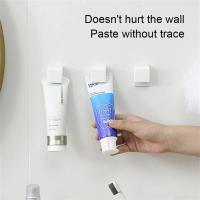 Bathroom Hanging Clip Multi-purpose Toothpaste Facial Cleanser Rack Non-marking Toothpaste Storage Clip Stand Holder Accessories