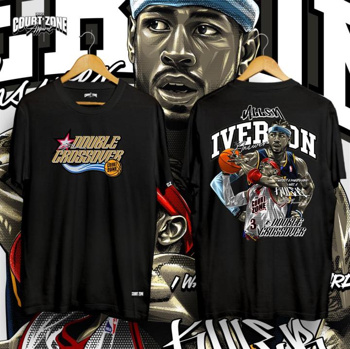 COURTZONE APPAREL DOUBLE CROSSOVER IVERSON GRAPHIC TSHIRT UNISEX ...