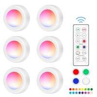 6Pack 16 Color Remote Control Night Light Multi-Functional Colorful Atmosphere Light for Cabinet Living Room Corridor