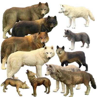 ZZOOI New Realistic Farm Poultry Solid Simulation Wolf Figurines ABS Action Figures Model Collection Educational Toy For Children Gift