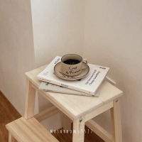 Korean Style French Simple Beige Retro French Couple Mug Coffee Cup Afternoon Tea Cup Saucer Set