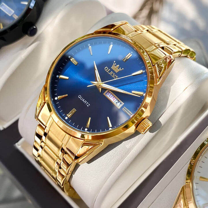 olevs-mens-gold-watches-analog-quartz-business-dress-watch-day-date-stainless-steel-classic-luxury-male-wrist-watches-waterproof-luminous-gold-strap-blue-face