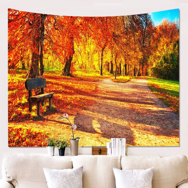 zeegle-tapestry-house-hanging-season-couches-home-decoration-accessories-blanket-large-polyester-tapestry-colorful-leaf-pattern