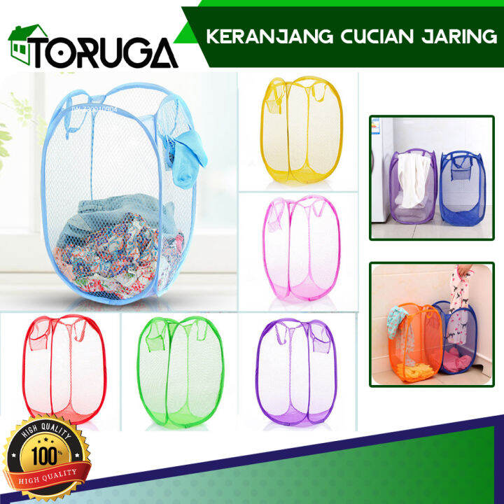 Keranjang Basket Lipat Cucian Baju Kotor Laundry Bag Kantong Tempat ...