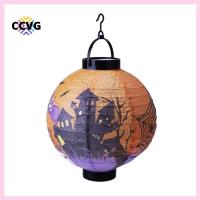 CCVG 2ชิ้นแบบพกพาฟักทองแมงมุมลูกบอลแบบแขวนตกแต่งฮาโลวีนไฟ LED กระดาษ Lampion โคมไฟแบบแขวน