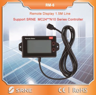 SRNE RM-6 Remote Meter LCD Display for SRNE MC Series MPPT Solar Controller Real-Time Monitoring of Data and Operating Status