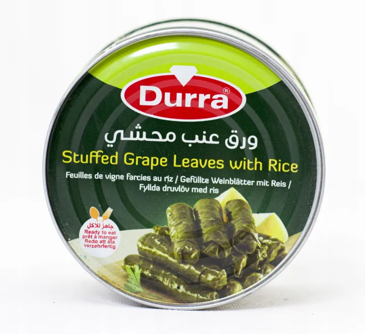 Durra Stuffed Grape Leaves with Rice 400g ดูร่า ข้าวห่อใบองุ่นในกระป๋อง