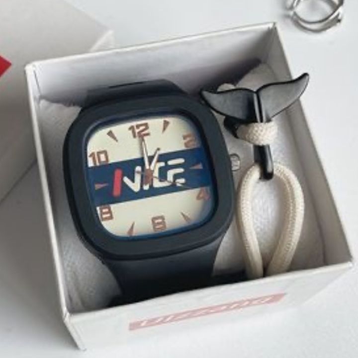 นาฬิกาข้อมือควอตซ์แฟชั่น-ทรงสี่เหลี่ยม-ปรับความยาวได้-สไตล์เกาหลี-สําหรับผู้ชายและผู้หญิง