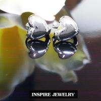 INSPIRE JEWELRY ต่างหูห่วงขาล็อครูปหัวใจ หน้ามันเงาสีเงิน หน้ากว้าง 0.7cm รอบวงใน 0.9x0.9cm แฟชั้นอินเทรนชั้นนำ งานเกรดพรีเมี่ยม งานปราณีตพร้อมกล่องทองกลมสีแดงฝาขาวขุ่นสวยงาม น่ารัก ใส่ถอดง่าย ใส่ได้กับเสื้อผ้าชุดแบบ ของขวัญวันเกิด วันแม่ ปีใหม่ วาเลนไทน์