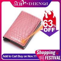 DIENQI Rfid Wallet Small Mini Leather Wallets Cash and Cardholder Men Women Vintage Pink Money Bag Slim Magic Wallet Purse Wolet