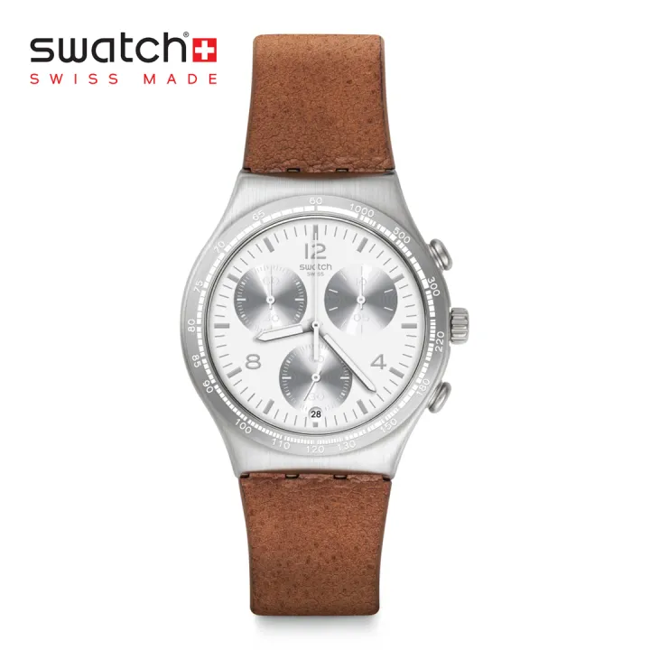 swatch irony leather strap