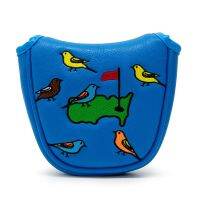 High Qaulity Golf Headcover Blue Birdie Desgin Head Cover for Mallet Putters Blade Putter Golf with Magnet Premium Leather