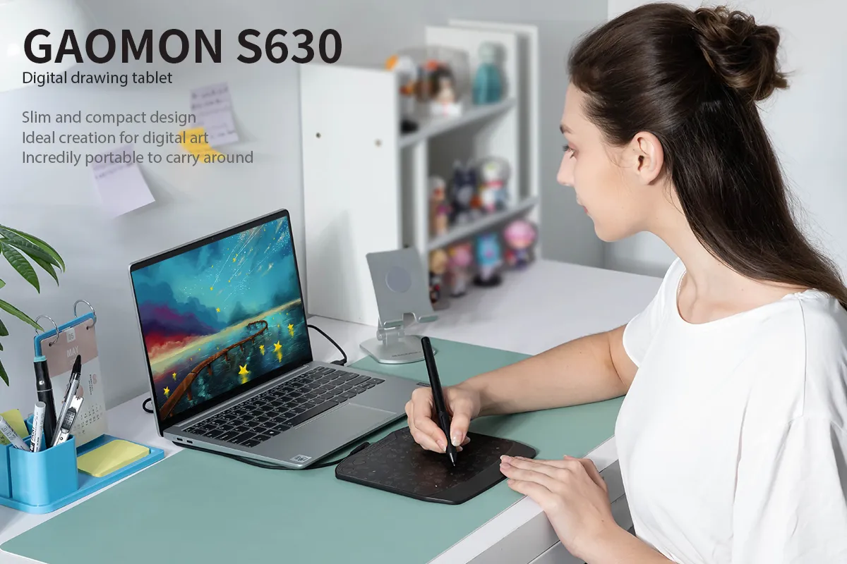 GAOMON S630 6 Inch Graphics Drawing Tablet Android OS Supported Graphics  Pen Tablet with 4 Express Keys 8192 Levels Pressure Battery-free Pen for  Digital Drawing Beginners Osu Gaming 2D 3D Animation | Lazada