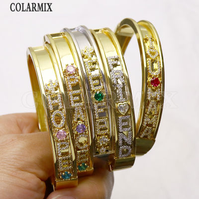 Christmas present Bangle Custom Slide Crystal charms bangles 2021 New Disgn Copper bangles Women bangle Jewelry 51307