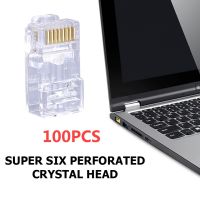 100PCS Unshielded RJ45 Cat6 Connector 8P8C Network Cable Crystal Modular Plugs Cables