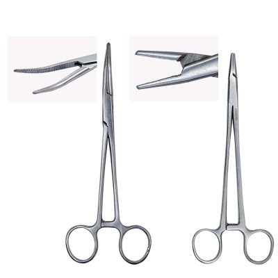 【YF】 1pc Needle Holder Forceps Surgical kit Hemostatic Clamp Pliers Straight/Elbow Tips