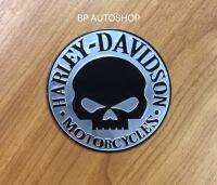 โลโก้ HARLEY DAVIDSON งานอลูมิเนียม (แบบกลมสีเงิน)