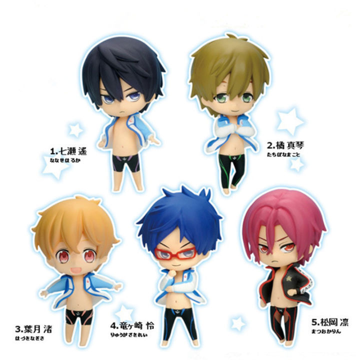 Good quality 5PcsLot Japanese Anime Free Iwatobi Swim Club Rin Macoto  Haruka Nanase Rei Doll Action Figures Model Toy  AliExpress