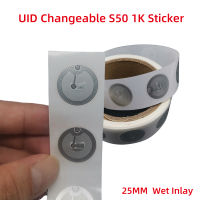 25 มม.13.56MHz UID เขียนได้ Sector 0 Block 0 เปลี่ยน S50 1K สติกเกอร์ NFC Wet Inlay Rewritable Lable สำเนา Clone RFID Tags-sdfadfsdf