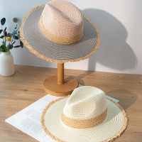 Summer Cowboy Cap Casual Sun Hats For Women Fashion Jazz Straw For Men Beach 100 Raffia Straw Panama Visor Hat Wholesale