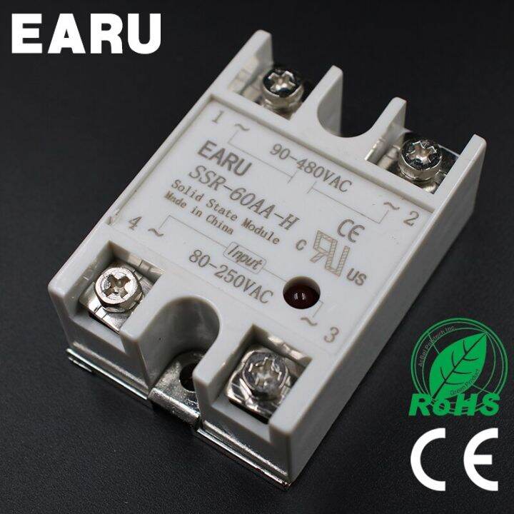 รีเลย์สถานะของแข็ง60a-ssr-60aa-h-80-250v-ac-ถึง90-480v-ac-ssr-รีเลย์60aa-h-โซลิดสเตตควบคุมความต้านทาน