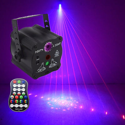 ไฟปาร์ตี้ DJ Disco Lights, Multi-Mode Voice Activated Lights Flash Stage Light Projector สำหรับบ้านในร่มและกลางแจ้ง